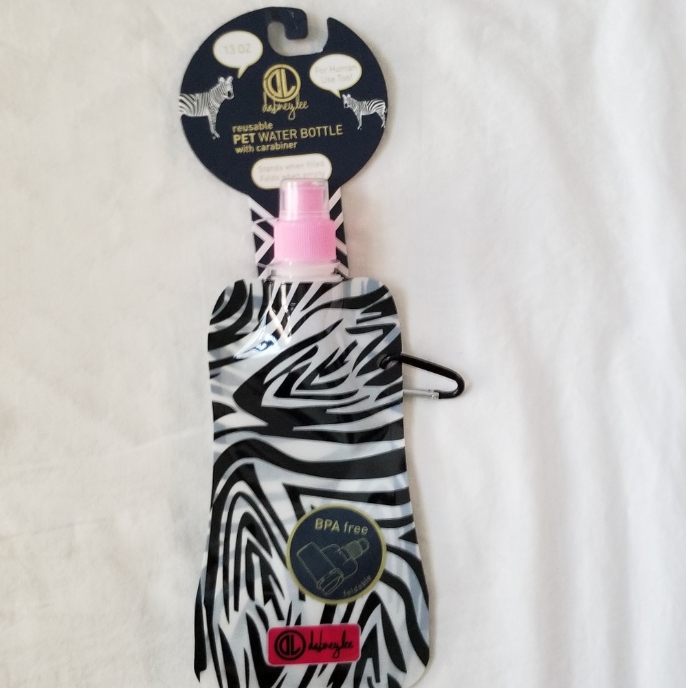 Reusable Water Bottle Zebra Print